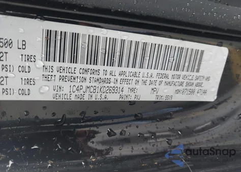 2019 Jeep Cherokee Latitude 4X4 z USA, uszkodzony, nr VIN 1C4PJMCB1KD269314